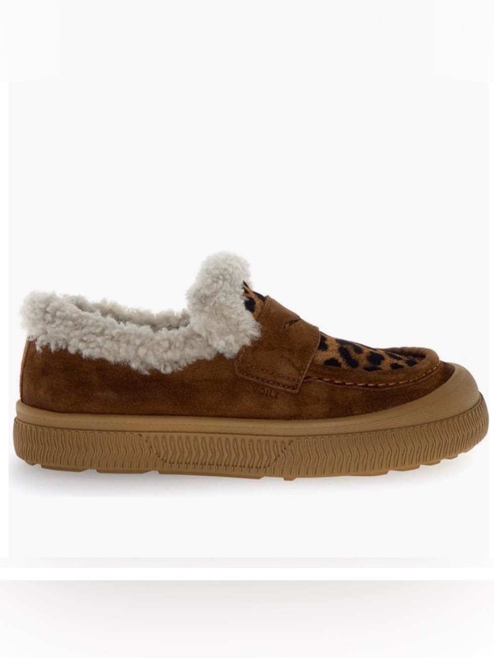 NWT VOILE BLANCHE PAN Genuine Shearling Loafer in Brown - Picture 2 of 16